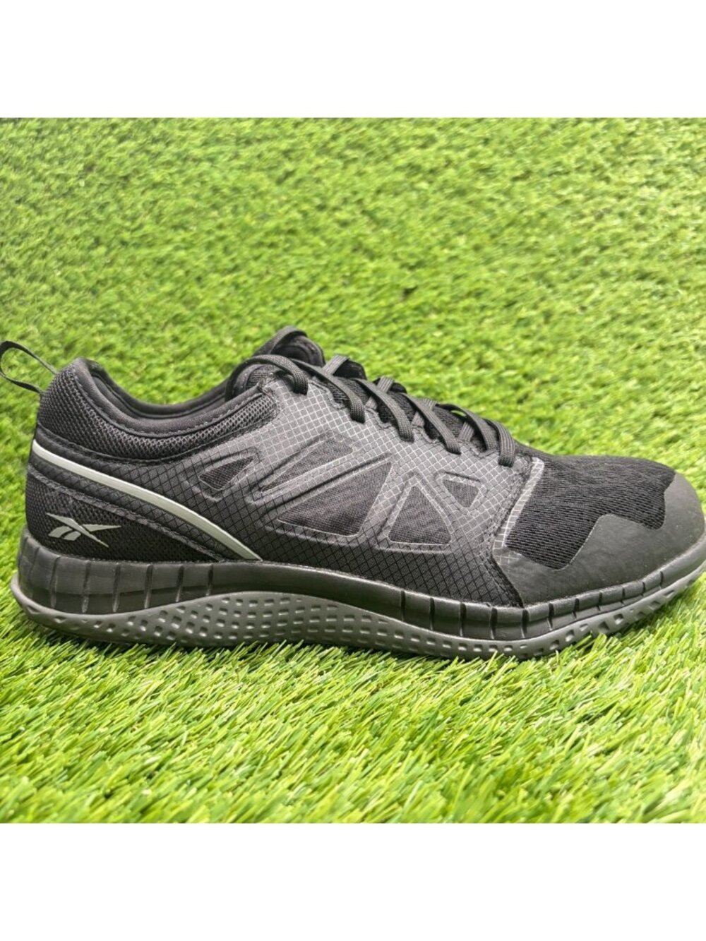 Reebok ZPrint Mens Size 9.5E Black Gray Athletic Steel Toe Safety Work Shoes